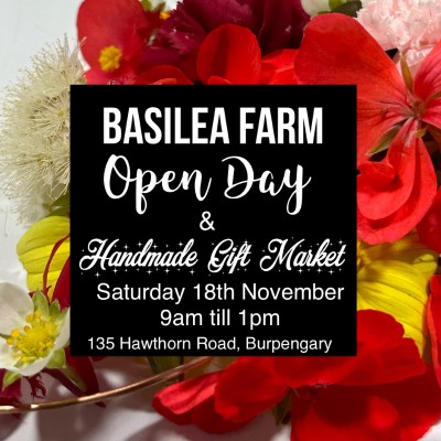 BASILEA FARM OPEN DAY & Handmade Gift Market - Saturday 18th November 9am  to 1pm